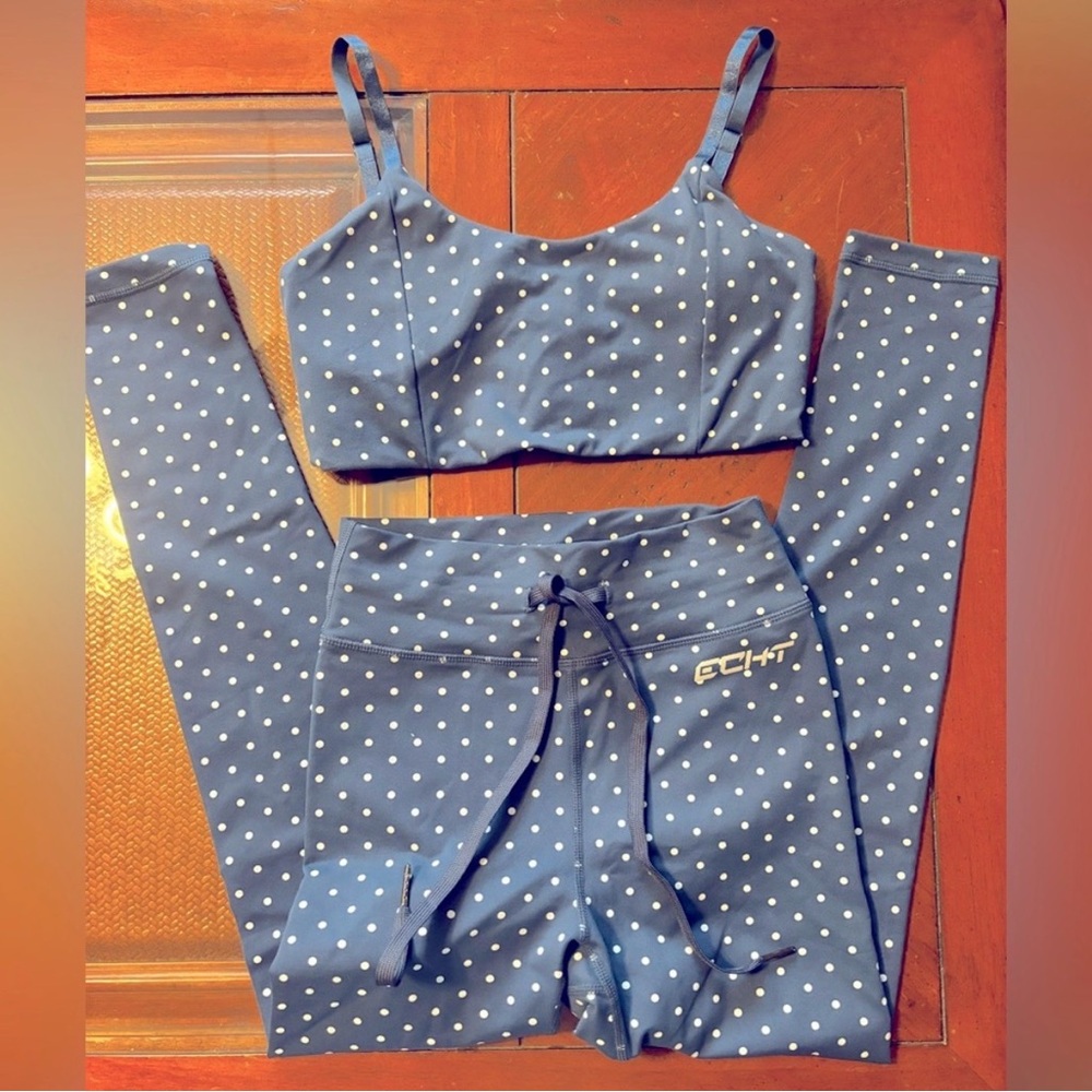 ECHT Navy and White Dotted Activewear Set